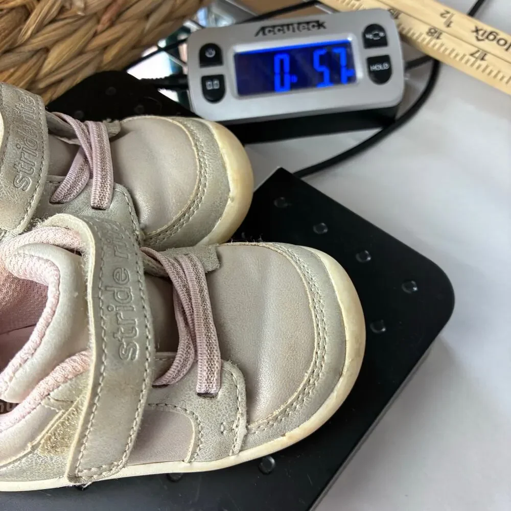 Stride Rite Miller Sneakers Girls 5M Champagne Gold Metallic Toddler Shoes